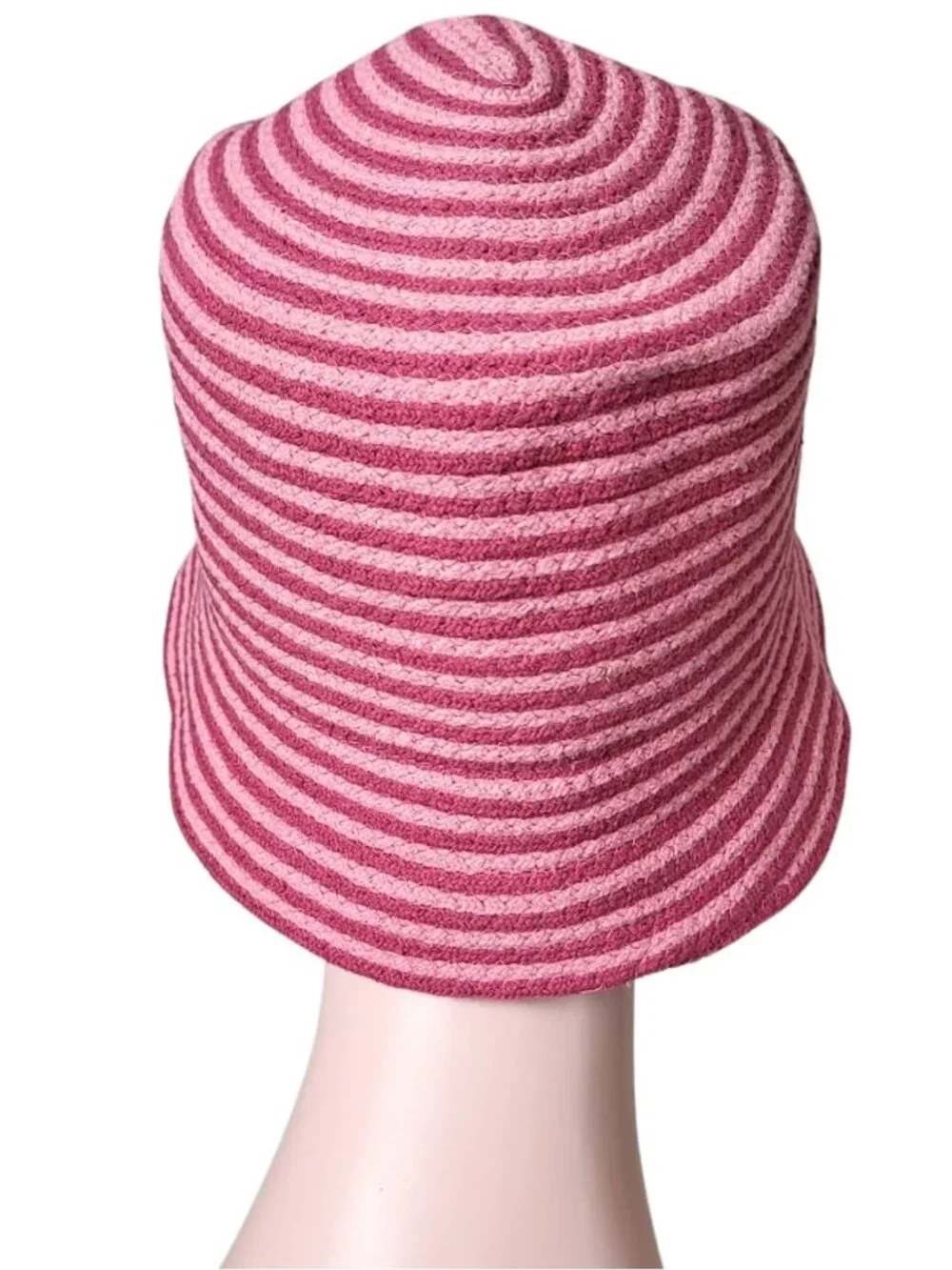 BETMAR New York Pink Striped Cloche-Style Bucket Hat - Women's OS
